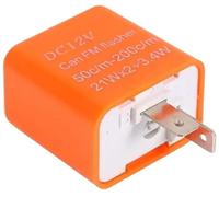 2Pin Motorcycle LED Flasher Relay Adjustable Frequency Turn Signal 12V Blinker Indicator Flasher Relays(Orange)