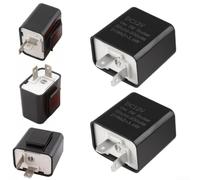 2Pin Motorcycle Turn Signal Flasher Relay 12V Adjustable Speed with Short Circuit, Reverse Polarity and Overload Protection Compatible with LED Signals