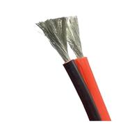 2Pins 2/5/10/20m Copper Wire Silicone Rubber Cable Soft 30 28 26 24 22 20 18 16 14 12 10 8 AWG Flexible Connector Black Red(2 meter price,24AWG 0.2mm2)