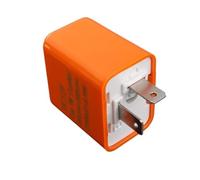 2Pins Motorcycle LED Flasher Relay DC12V Universal Electronic Adjustable Frequency LED Moto Blinker Turn Signal Flashing Light(Orange 2PCS)