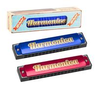 2pk 13 Hole Harmonica Key of C - Musical Instrument, Colour Sent at Random, Musical Accessories, Beginner Mouth Organ For Kids and Adults, Blues Folk Jazz Classic Musical Tool (2pk Harmonica)