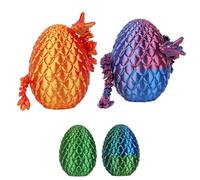 2pk 3D Printed Dragon Egg 8.5cm With Dragon Inside - Twistable Egg, Flexible Joints, Mystery Articulated Crystal, Fidget Toys, Surprise Animals, For Home & Office Desks Decor