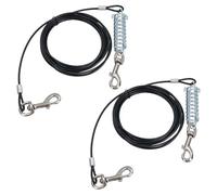 2pk 4.7 Metres Weather Resistant Strong Secure Pet Dog Tie-Out Cable
