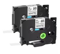 2PK 5PK Stronger Label Tapes Works with TZ TZe S231 S131 S631 Printers 12mm Black On White Labels(2PK Black on White)