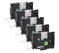 2PK 5PK Stronger Label Tapes Works with TZ TZe S231 S131 S631 Printers 12mm Black On White Labels(5PK Black on Clear)