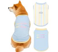 2PK Dog Cooling Sunblock Shirt, Soft Lightweight Sun Protection Vest, L | Quick Dry, Breathable Summer Ice Silk Clothes, Sleeveless Tshirt for Small to Large Dogs, Ideal for Outdoor Walking Hiking