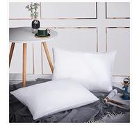 2pk Duck Feather Down Pillow Luxury Comforter Deluxe Best Hotel Quality, Super Soft, Warm and Cosy, Anti Allergy, Computer Quilted Self piping (2pk Pillow 74x48cm)
