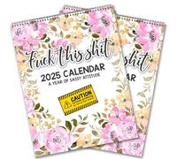 2PK Fu-ck This Sh-it: A Year of Sassy Attitude | 12 Month Wall Calendar for 2025 | Swear Calendar for Tired, Fabulous Women | Floral 2PK