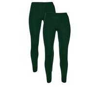 2PK Girls Plain Leggings 100% Cotton Added Stretch 2-16 Years School Black Green Brown Blue Grey Red