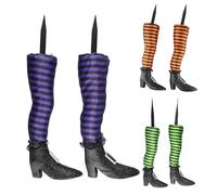 2PK Halloween Decorative Witch Legs Yard Party Prop for a Creepy Atmosphere (red)