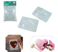 2PK Heart-Shaped Chocolate Moulds, 13.5cm Flexible Plastic Candy Jumbo Molds, Easter Large Chocolate Molds Non-Stick Reusable DIY Baking Molds Gift for Girlfriend, Wife Valentine's Day
