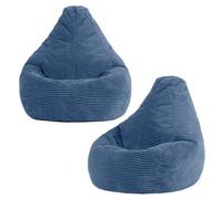 2Pk Icon Kids Dalton Cord Bean Bag, Denim