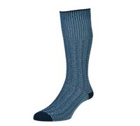 2PK Mens LONG HJ Indestructible Work Socks HJ4 MARL 11-13 Blue