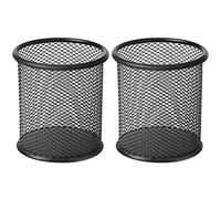 2pk Metal Mesh Pen Pot Pencil Holder for Desk Metal Office Mesh Desk Organizer Pen Holder Office Stationery - Desk Accessories & Storage Products, Black