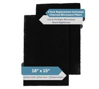 2pk Microwave Charcoal Replacement Filter - Universal Size Cut to Fit OTR Frigidaire Whirlpool GE LG Maytag KitchenAid Appliances - Activated Carbon for Odors