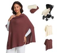 2pk Nursing Cover for Breastfeeding, Soft & Breathable Privacy Poncho, Multi-Use Feeding Shawl, Comfortable & Portable Breastfeeding Cover for Women Includes Mesh Laundry Bag