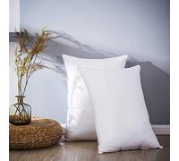 2pk Pair Pillow DUCK Feather Down Continental Hypoallergenic White Cushions Pillow Square Insert Luxury Deluxe, Best Hotel Quality, Super Soft, Warm & Cosy Anti Allergy Computer Quilted Self piping