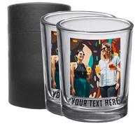 2pk Personalized Printed Photo 2.5oz Shot Glasses, Gifts for Dads and Mums, custom image or pictures - anniversaries, party favors, bachelor or bachelorette party, 18th birthday shot glass
