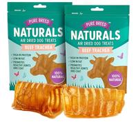 2pk Pure Breed Beef Trachea For Dogs Air-Dried Natural Dog Treats Low Fat High Protein Chews Long Lasting Calming Training Pet Rewards Gifts Small to Large Breeds Grain Free Digestible Treat 50g/pk