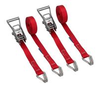 2pk Ratchet Strap Stainless Steel Boat Trailer 3.7m 25mm Marine Grade Claw Hook