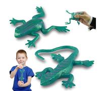 2pk Sensory Toys, Lizards and Frogs, Stretchy and Colorful Fidget Toys for Reptile-Themed Parties, Sticky Reptiles for Garden Prank, 3+Y