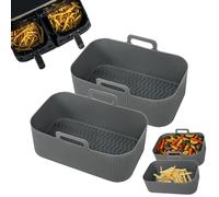 2pk Silicone Air Fryer Liners - 20cm x 12cm, Reusable, Air Fryer Accessories, Compatible with Ninja, Tower, Rusell Hobbs, Heat Resistant, Rectangle Disposable Parchment Paper Liners