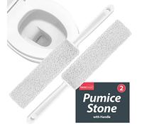 2pk SOL Pumice Toilet Cleaner with Long Handle - 23.5cm Hard Water Stain Remover for Limescale, Rust, Mineral Buildup - Cleans Porcelain, Ceramic, Bowl Rings, Bathroom Surfaces, Deep Cleaning Tool