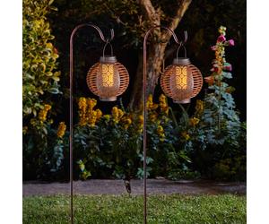 2PK Solar Forli Flaming Lanterns by Smart Solar - garden, decorative, flickering