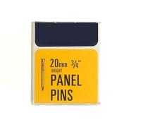 2pk Steel Bright Panel Pins 20mm Small Wood Nails for DIY, Carpentry, and Crafts Smooth Shank Finish Nails for Furniture Backing and Moulding 50g.
