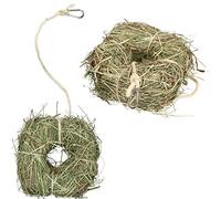 2PkSmall Animal Boredom Breaker Treat Rabbit Guinea Natural Alfalfa Hay Ring