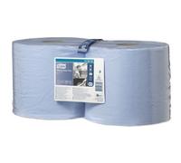 Tork 130052 Wiping Paper Plus Combi Roll / Wiping Paper Rolls Suitable for W1 and W2 Wipers System Dispensers / Extra Strong Paper Towel Roll / Blue / 2 x 255m / Ø 26.2cm
