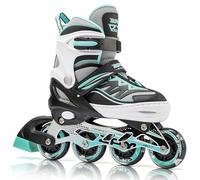 2pm Sports Adjustable Inline Skates, Stylish Design Beginner Roller Skates for Boys and Girls - Mint Small