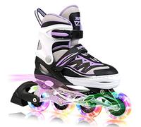 2pm Sports Adjustable Inline Skates, Stylish Design Beginner Roller Skates for Boys and Girls - Purple Medium
