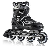 2pm Sports Adjustable Kids Inline Skates, Inline Skates for Boys and Girls - Silver Large