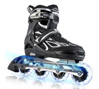 2pm Sports Adjustable Kids Inline Skates, Inline Skates for Boys and Girls - Silver Medium