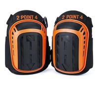 2POINT4 Heavy-Duty Gel Knee Pads for Work - Industrial Strength Construction Knee Pads with Anti-Slip Shield, Adjustable Straps & Gel Cushioning - Ideal for Flooring, Roofing, Tiling, Gardening & DIY