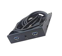 2Port USB 3.2 GEN1 5Gbps + .5mm Headphones Interfaces Front Panel Hubs Splitter Bracket Adapter For PC Desktop .5inch USB Front Panel