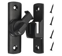 2Ps 90/180° Barn Door Lock, Heavy Duty Rust-Proof Sliding Door Lock - Protecting Families Childs Safety Gate Latch for Barn,Bathroom, Garden, Window, Cabinet, Garage, Pet Door (Black)