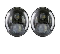 2Psc For Hummer H1 H2 Universal Car 7 Inch LED Headlight H4 Hi-Lo With Halo 4x4 Headlamp Assembly Front Lamp Assembly Front Lamp Assembly(50w halo light black)