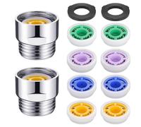 2Psc Shower Flow Restrictor,Valve Pressure Reducer Limiter Set,4/5/6/7L/min with Flow G1/2 Water Saving Adapter,Universal Faucet Aerator Replacement Parts,for Tap Fixed Shower Head and Handheld