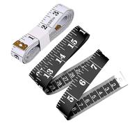 2Psc Tape Measure, 300cm/120 Black Inch Double Sided Measuring Tape, 150cm/60 Inches White Soft Pocket Measuring Tapes for Tailors Dressmakers and Sewing, Waist and Body Measurements Tape Measures
