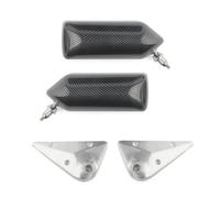 2psc Universal Retro Car Rearview Side Mirror Craft Square F1 Style W/Blue Mirror Surface Metal Bracket Rear View Mirror Wing Mirror Unit(Carbon grain)