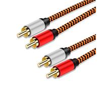 2RCA to 2RCA Cable 10M, Youii Gold-Plated [Copper Shell] [Heavy Duty] Nylon Braid 2 RCA Male to 2 RCA Male Jack Stereo Audio Cable, RCA Cable.