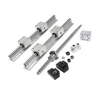 2RD58I8PM Professional Linear Rail 2pcs SBR16+4pc SBR16UU Block Bearing+SFU1204 Ball Screw End Machined+1204 Nut Housing+BKBF10 Support+Coupler Set(SFU350 SBR300)