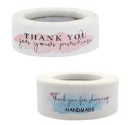 2Roll/240Pcs Stickers, Thank You Sticker and Thank You for Your Purchase Sticker, Self-Adhesive Roll Label Sticker for Gift Wrapping, Small Business, Retail, Boutiques