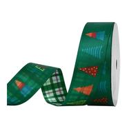 2roll Christmas Ribbon for Xmas Gifts, DIY Packaging Decoration, Craft Supplies, 100Yards Per Roll for Valentine's Day, Crafting(25mm-A)