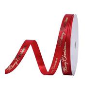 2roll Christmas Ribbon for Xmas Gifts, DIY Packaging Decoration, Craft Supplies, 100Yards Per Roll for Valentine's Day, Crafting(9mm-D)