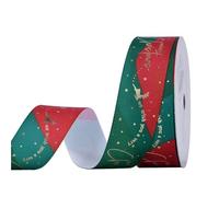 2roll Christmas Ribbon for Xmas Gifts, DIY Packaging Decoration, Craft Supplies, 100Yards Per Roll for Valentine's Day, Crafting(25mm-C)