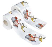 2Rolls Christmas Toilet Paper 2-Ply, Novelty Bath Toilet Roll, Funny Christmas Themed Tissue Napkin Trick Gift for Holiday (A)