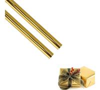 2Rolls Gold Matte Gift Wrapping Paper Roll, for Birthday,Wedding, Christmas, Party, Valentine'S Day AnniversariesGift Decorations (43x366cm)